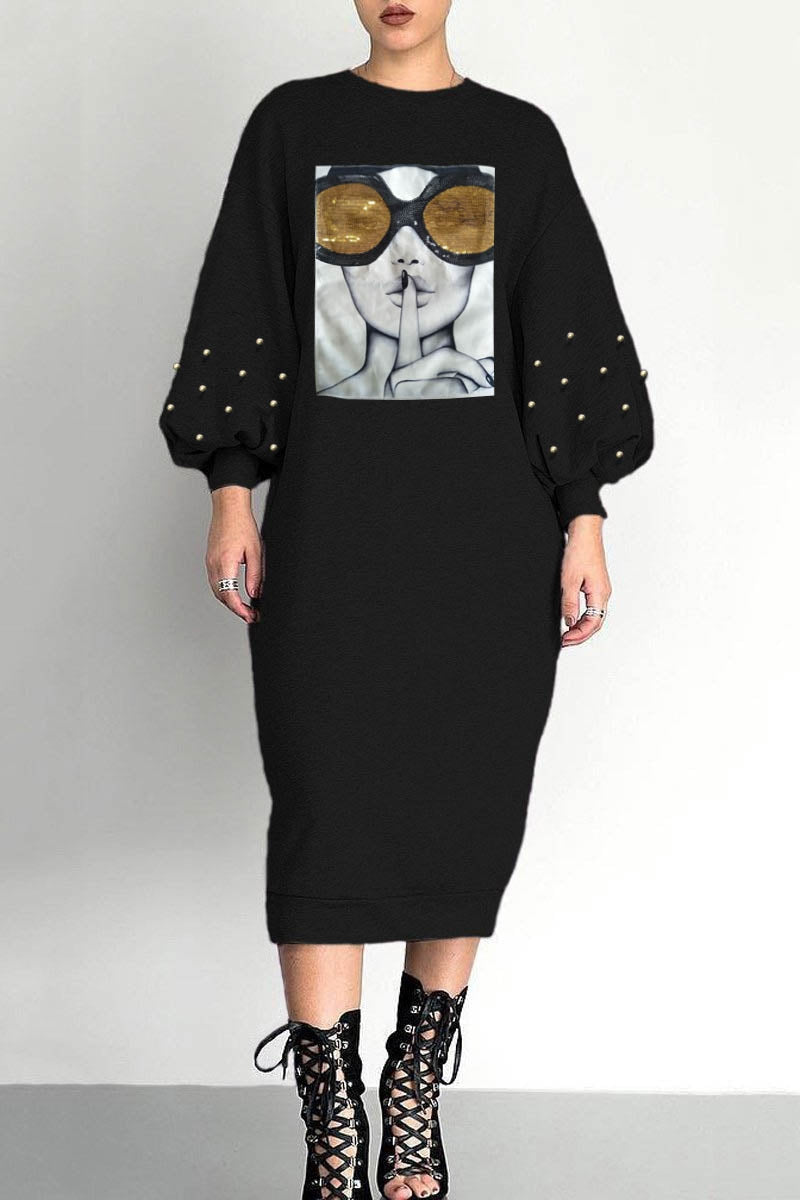 Quinn Puff Sleeve Dress | Black