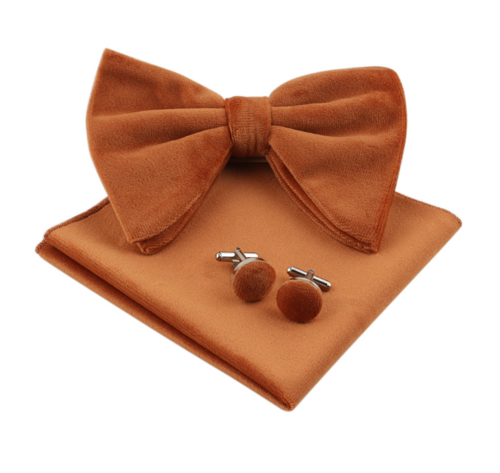 Men Bow Tie Formal Adjustable Colorful Bowties Handkerchief Cufflinks Set Wedding Party