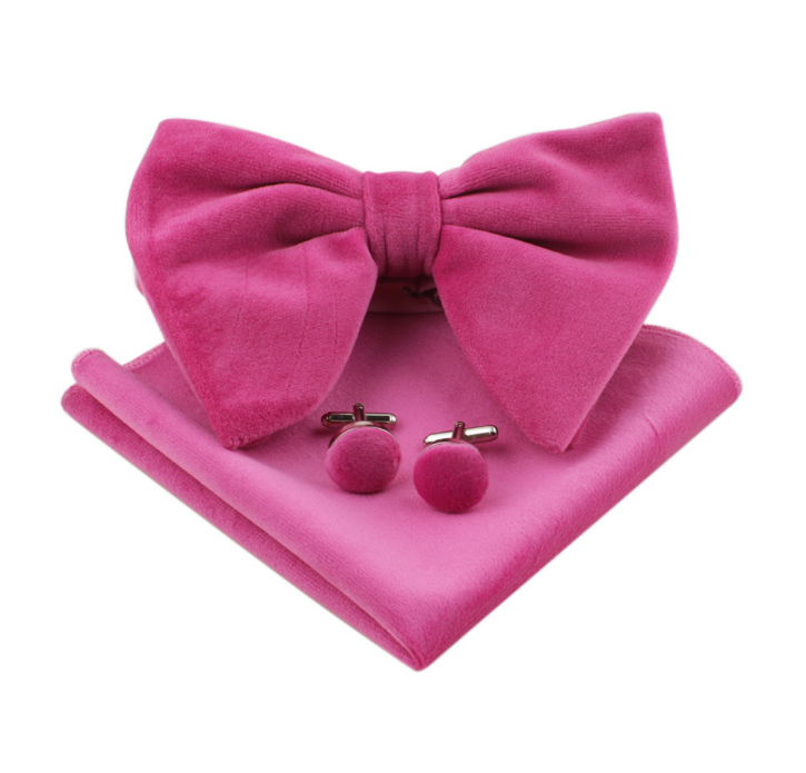 Men Bow Tie Formal Adjustable Colorful Bowties Handkerchief Cufflinks Set Wedding Party