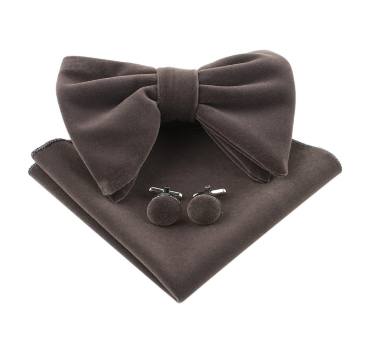 Men Bow Tie Formal Adjustable Colorful Bowties Handkerchief Cufflinks Set Wedding Party