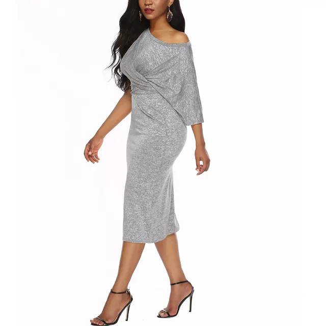 Amelia Asymmetrical Women One Shoulder Ruched Bodycon Mini Dress Puff Long Sleeve Cocktail Party Formal Wedding Guest Short Dress