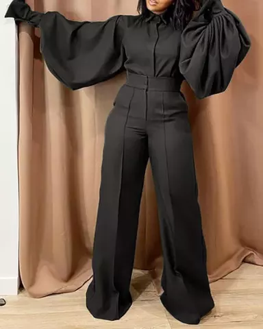 Zelda Puff Sleeve Jumpsuit Burgundy| Black| Green