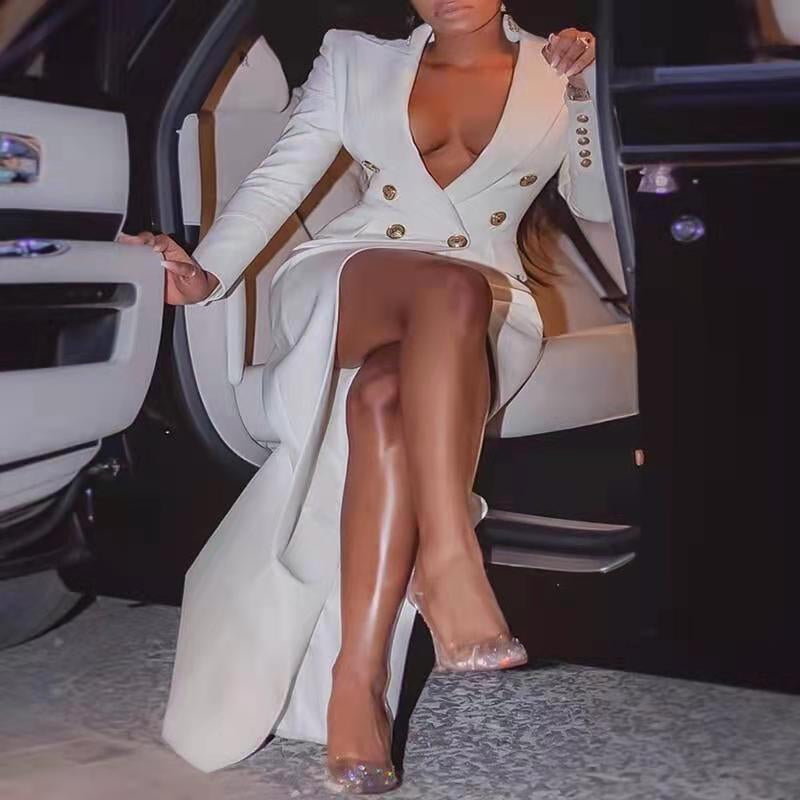 Kamala Blazers for Women Business Casual Outfits Fashion Dressy Long Suit Jacket Office Button Wrap Blazer Dress