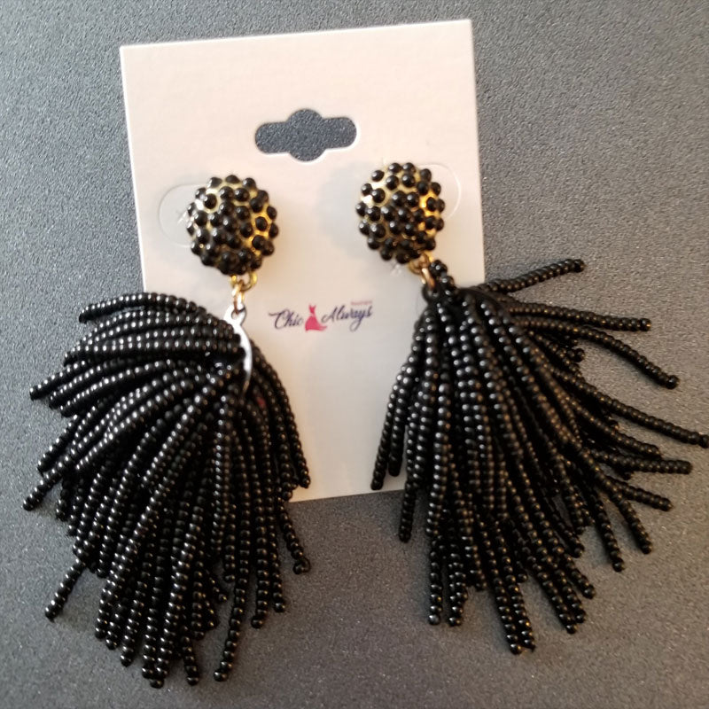 Beads Long Fringe Drop Earrings Drop Earrings For Women