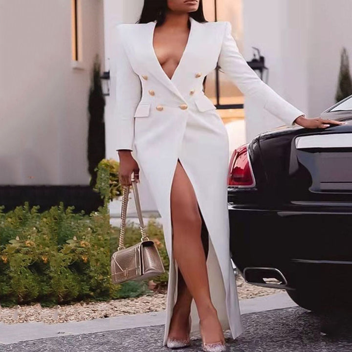 Kamala Blazers for Women Business Casual Outfits Fashion Dressy Long Suit Jacket Office Button Wrap Blazer Dress