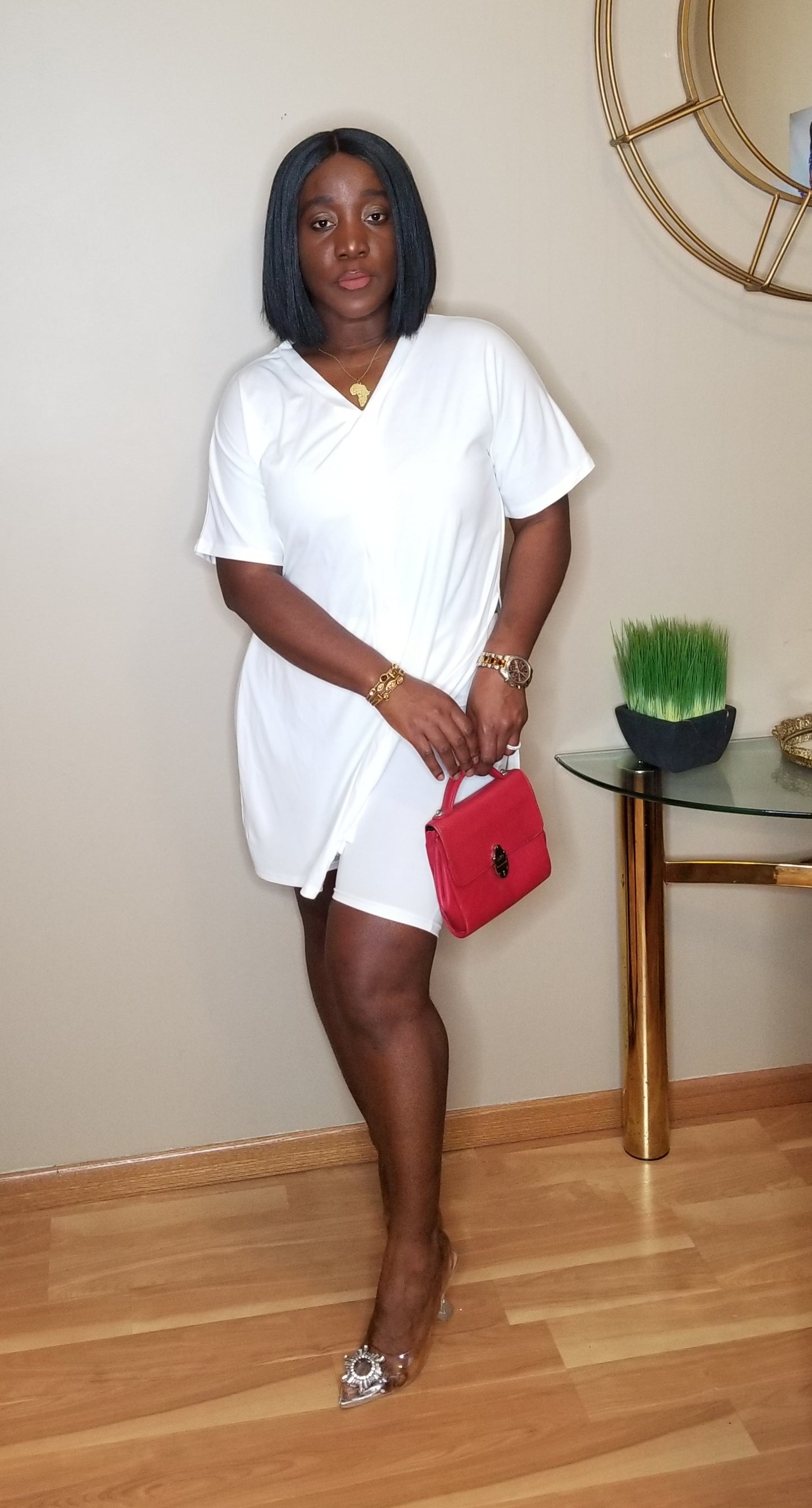Jada 2 Piece V-neck Outfits for Women Summer Textured Crop Tops and Elastic Wasit Flowy Shorts Skort Set Two Piece Sets (White)