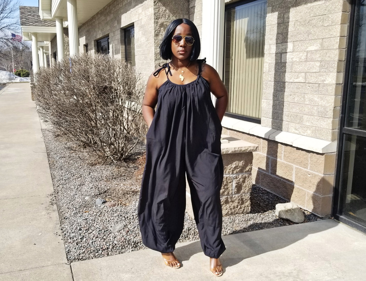 Ashlyn Black Halo Jumpsuit For Women| Black