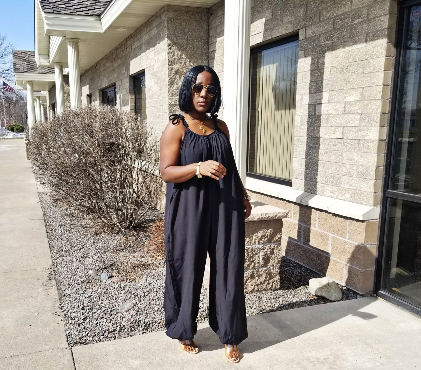 Ashlyn Black Halo Jumpsuit For Women| Black