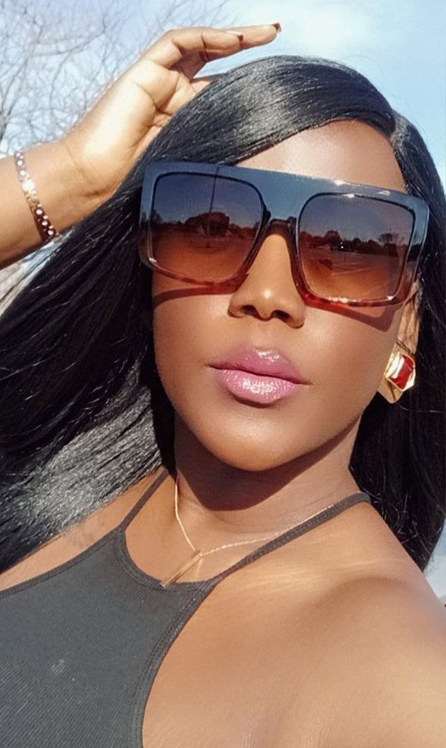 Chic Oversized Sunglasses for Women Men Big Flat Top Fashion-Evie