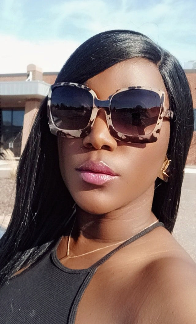 Chic Oversized Sunglasses for Women Men Big Flat Top Fashion-DES
