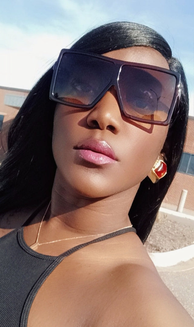 Chic Oversized Sunglasses for Women Men Big Flat Top Fashion-COKO