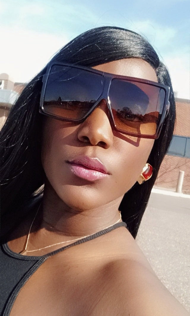 Chic Oversized Sunglasses for Women Men Big Flat Top Fashion-COKO