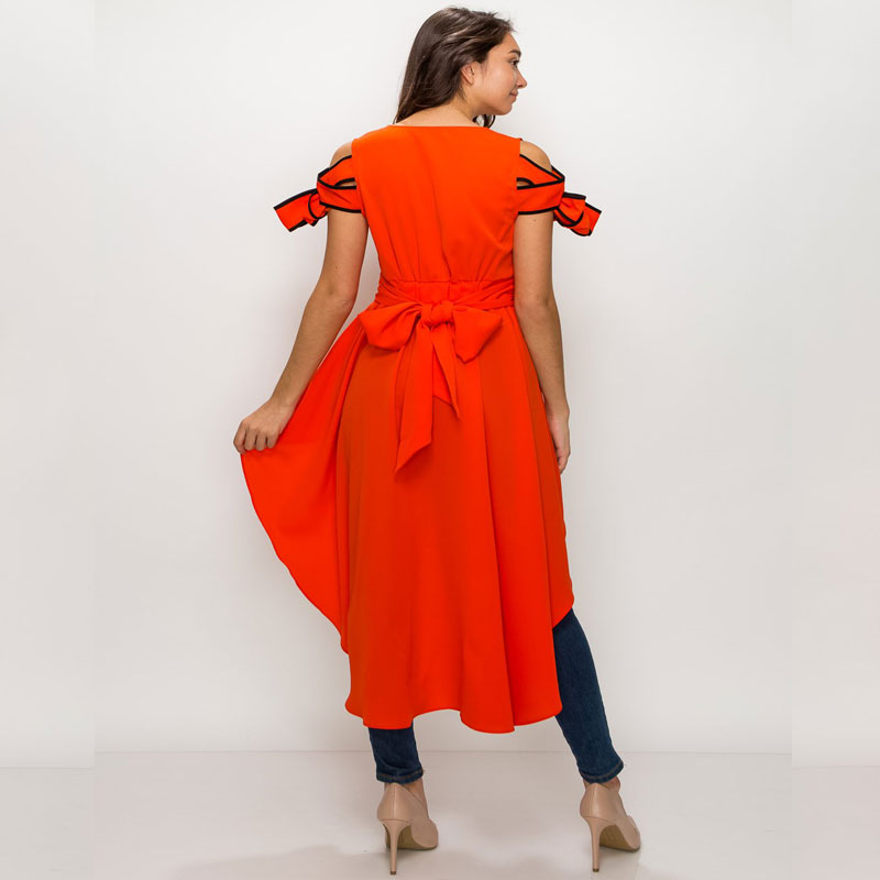 Carrie Cold Shoulder Women Long Sleeve V-Neck Casual Tops Blouse Shirt