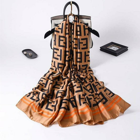 Silk Feel Long Floral Satin Scarves for Women