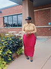 Brynn Side Tassel Skirt| Red